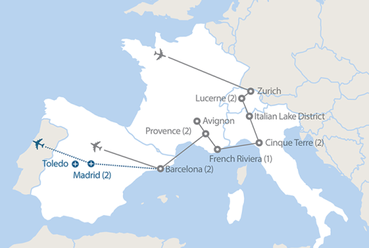 Map of trip route